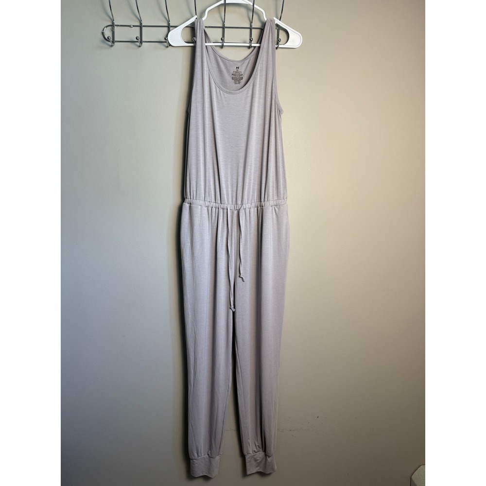Natori Womens Gray Jumpsuit S Loungewear Jogger Sleeveless Knit Stretch Comfy